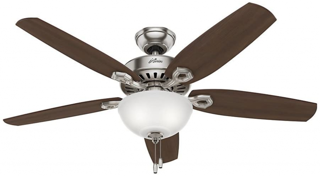 Hunter 53090 Transitional 52" Ceiling Fan Builder Deluxe collection, Brushed nickel